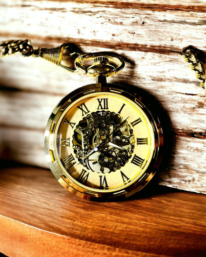 Retro Lommeur – Mekanisk Luksus i Vintage Stil farge gull, personalisering med gravering