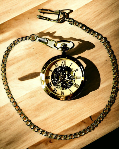 Retro Lommeur – Mekanisk Luksus i Vintage Stil farge gull, personalisering med gravering