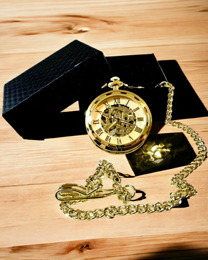 Retro Lommeur – Mekanisk Luksus i Vintage Stil farge gull, personalisering med gravering