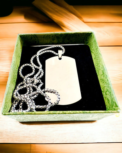 Dog Tag Halskjede "Tre Nyanser av Stil" - ID-brikke - Elegant Anheng i Rustfritt Stål med Gravering Alternativ