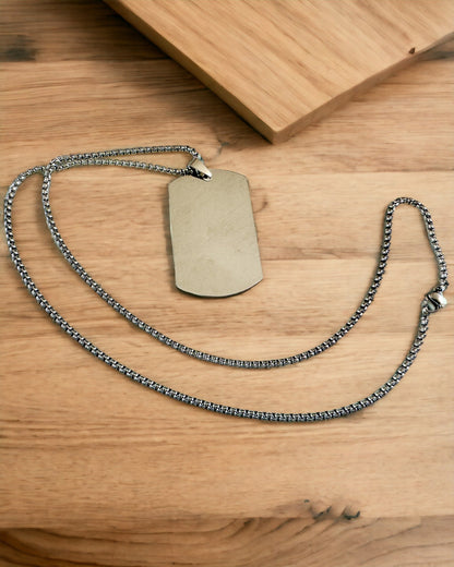 Dog Tag Halskjede "Tre Nyanser av Stil" - ID-brikke - Elegant Anheng i Rustfritt Stål med Gravering Alternativ