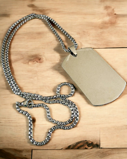Dog Tag Halskjede "Tre Nyanser av Stil" - ID-brikke - Elegant Anheng i Rustfritt Stål med Gravering Alternativ