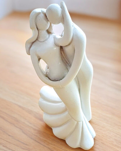 Elegant Forbindelse - Liten Dekorativ Figur med Gravering Alternativ - farge hvit