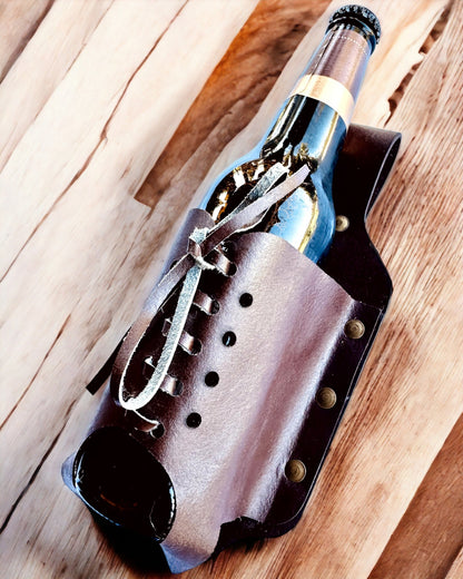 Skinnveske til flaske "LeatherCraft Elegance" - mulighet for personalisering