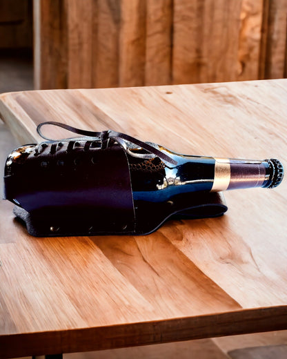Skinnveske til flaske "LeatherCraft Elegance" - mulighet for personalisering