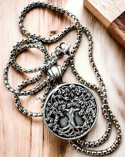 Amulett Livets Tre med Mulighet for Gravering - halskjede "Naturens Vitalitet", personalisering