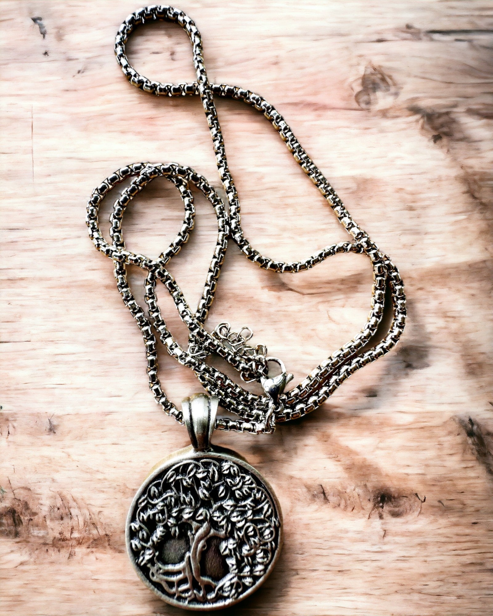 Amulett Livets Tre med Mulighet for Gravering - halskjede "Naturens Vitalitet", personalisering