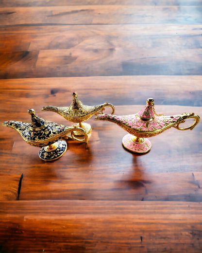 Magisk Aladdins Lampe med Gravering - Rosa Variant, flettet med gull