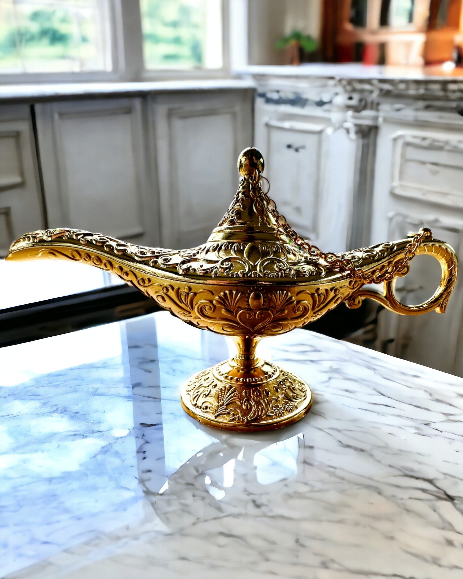 Magisk Aladdins Lampe med Gravering - Klassisk Gullvariant, flettet
