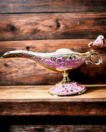 Magisk Aladdins Lampe med Gravering - Rosa Variant, flettet med gull
