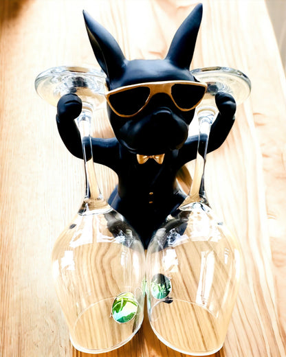 Figur Bulldog Elegance - Eksklusiv glassholder, mulighet for personlig gravering