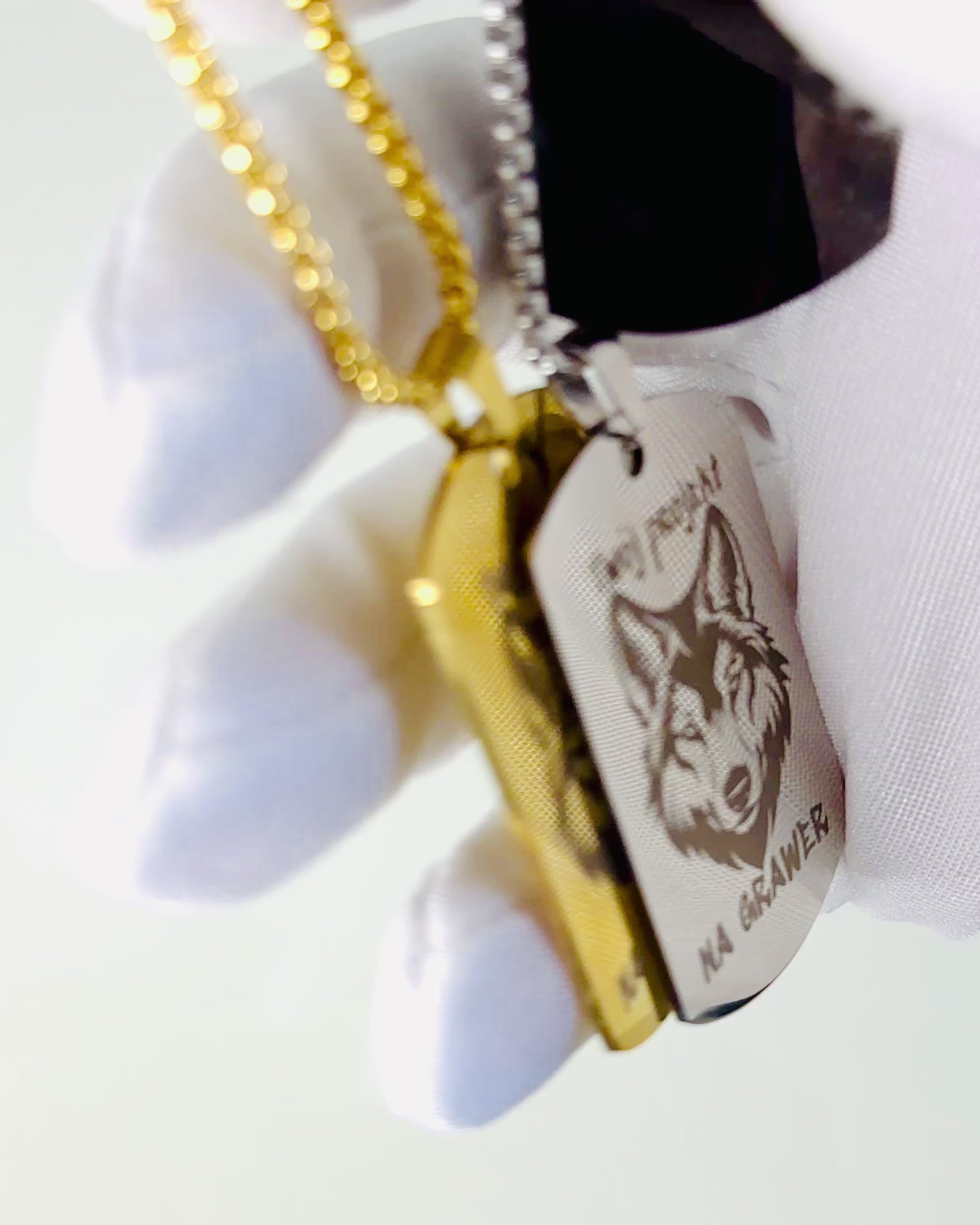 Dog Tag Halskjede "Tre Nyanser av Stil" - ID-brikke - Elegant Anheng i Rustfritt Stål med Gravering Alternativ