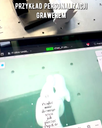 Elegant Forbindelse - Liten Dekorativ Figur med Gravering Alternativ - farge hvit