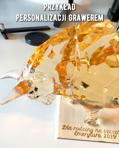 Statue "Gullokse" i Harpiks, gjennomsiktig design, mulighet for tilpasning