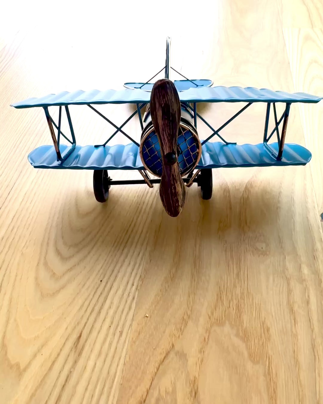 Metallmodell av flyet Blue Baron – retro, som gave, med mulighet for gravering
