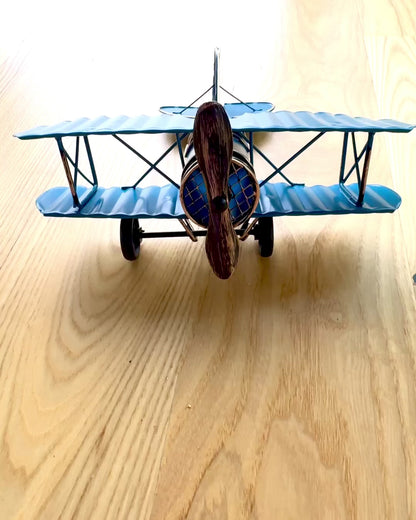 Metallmodell av flyet Blue Baron – retro, som gave, med mulighet for gravering