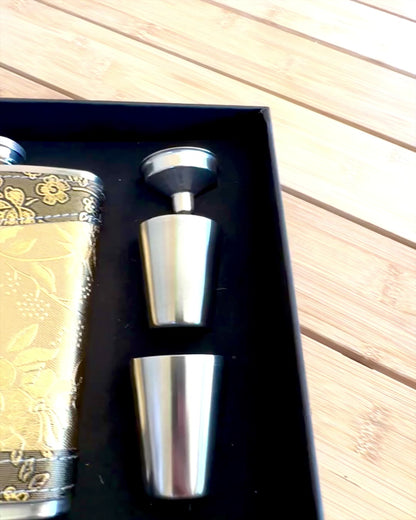 Elegant lommelerke "Golden Rose" med sett av glass, personalisering med gravering som gave